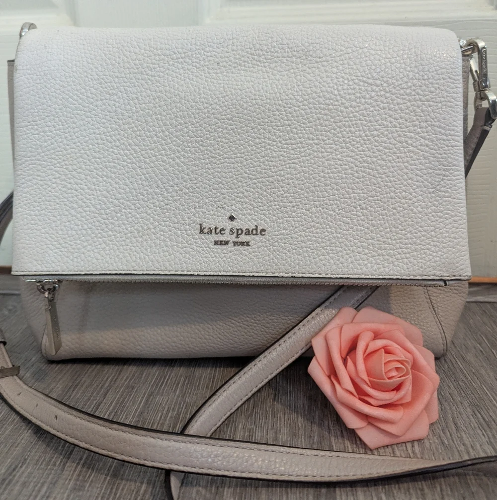 Kate Spade Leila Pebbled Leather Flap Shoulder Bag.